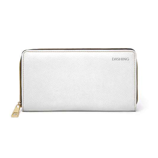 Dashing White Zipper Wallet