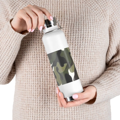 Camouflage on White Copper Vacuum Insulated Bottle, 22oz