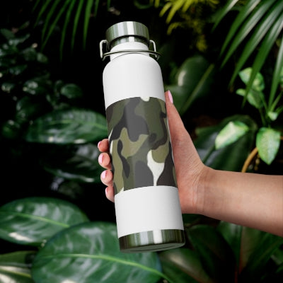 Camouflage on White Copper Vacuum Insulated Bottle, 22oz